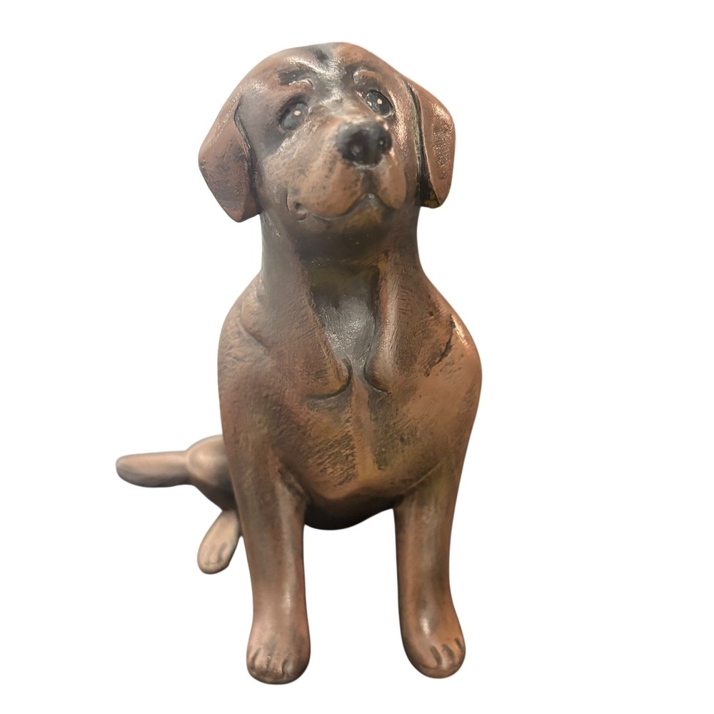 Pleet 1998 Labrador Retriever Dog Figurine Vintage Carved Wood Statue 5.5"
